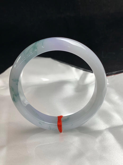 612197，54.7圈口，冰飘花正圈平安镯飘一抹紫罗兰特色双彩镯底子冰润细腻完美 商品图3