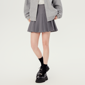 YKYB黄子韬短裙半身裙百褶裙2025春季新款MIU显瘦简约百搭修身轻盈裙子Y51FWT046