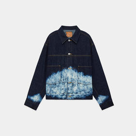 Markaware SHORT DENIM JACKET 有机棉丝绸混纺褪色加工牛仔夹克