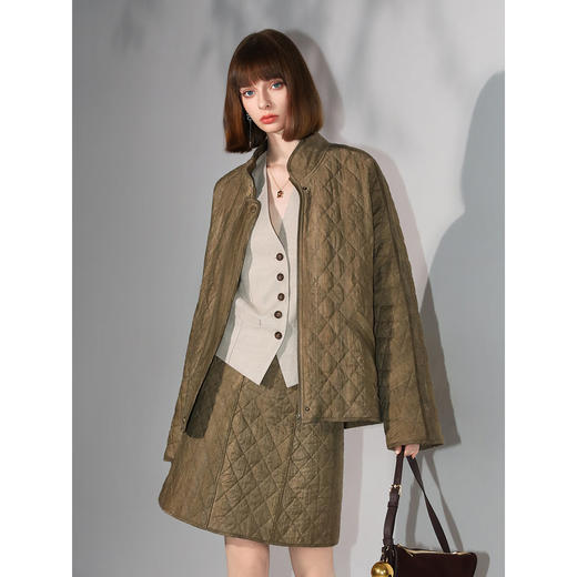 COCOBELLA[莱赛尔]新中式复古炒色轻型棉服国风绗缝棉衣MF7002 商品图2