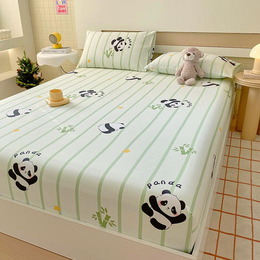 自然醒A类全棉老粗布床笠罩纯棉床垫保护罩全包宿舍单人床单枕套席梦思隔脏套NH177 商品图2