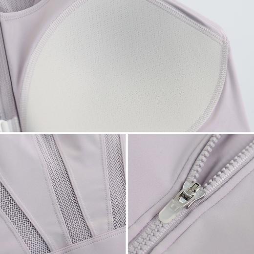 【严选】新款运动内衣拉链防震高强度跑步透气网纱拼接瑜伽背心 WM WX-332H 商品图3