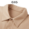 GXG男装  卡其色PU皮夹克休闲压线衬衫夹克外套 GEX10314933 商品缩略图3