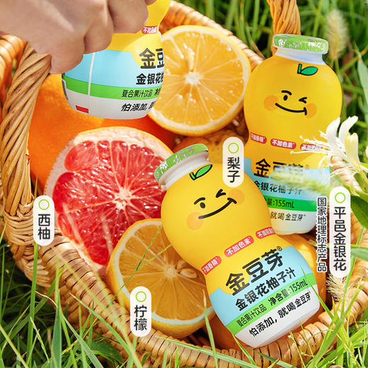 【限时活动（不参与满赠）葫芦瓶金银花柚子汁0添加健康饮品便携155ml/瓶 商品图2