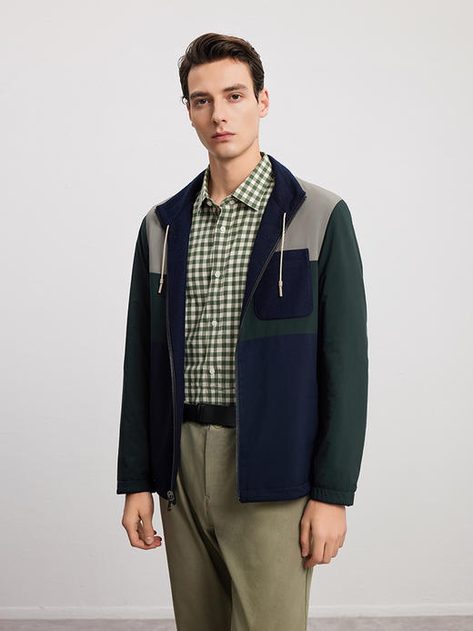 【拼色双面夹克外套】男士春秋新品100%羊毛商务休闲双面两穿外套 商品图0