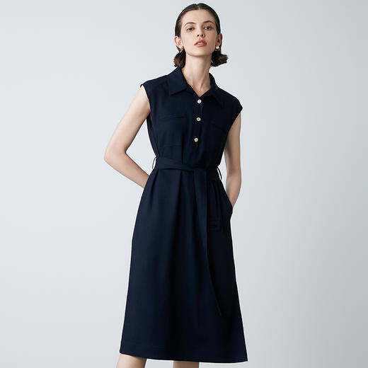 EITIE爱特爱夏季新款飞袖显瘦通勤百搭收腰连衣裙7707430 商品图2