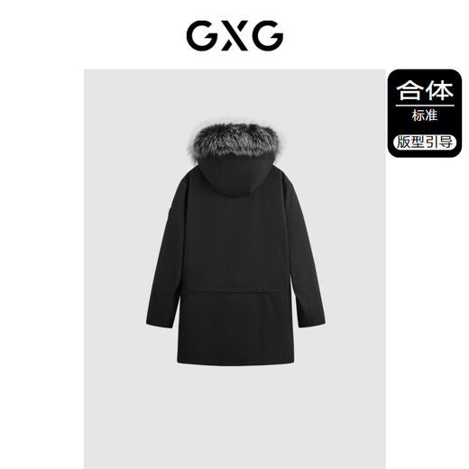 GXG男装 黑色重磅派克服皮草   冬季热卖GEX11529524 商品图1