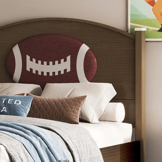 喜梦宝儿童床实木床现代卧室小户型儿童床家用橄榄球系列 商品图2