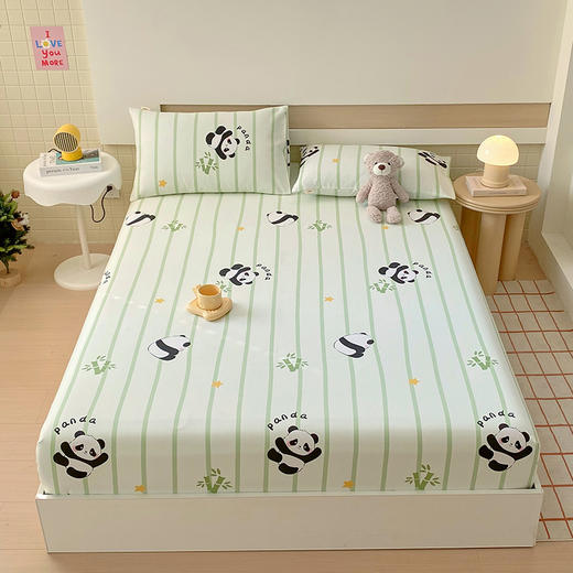 自然醒A类全棉老粗布床笠罩纯棉床垫保护罩全包宿舍单人床单枕套席梦思隔脏套NH177 商品图0