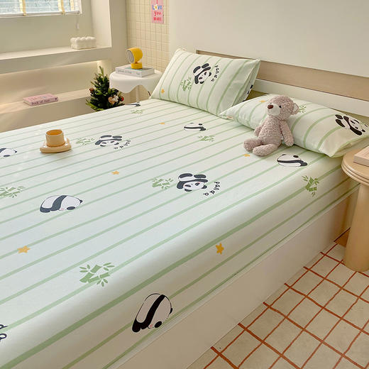 自然醒A类全棉老粗布床笠罩纯棉床垫保护罩全包宿舍单人床单枕套席梦思隔脏套NH177 商品图3