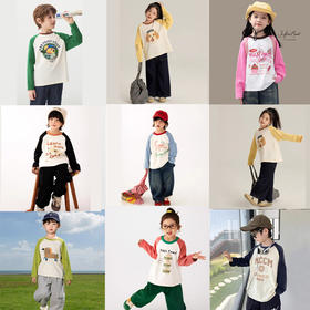 【39.9元/2件清仓】儿童莱卡棉长袖T恤男童女童新款T秋季