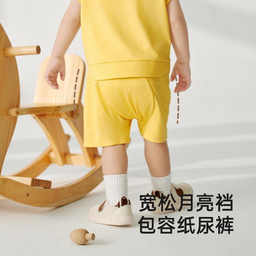 英氏儿童套装夏季透气男童短袖短裤纯棉套装休闲2025新款宝宝衣服 商品图2