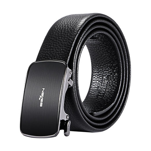 柒牌皮带男牛皮革正装商务休闲自动扣皮带简约男士易搭黑色裤腰带127P70150 商品图5