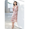 米思阳2026春季新款知性优雅气质玫瑰粉印花透气舒适连衣裙4932 商品缩略图4