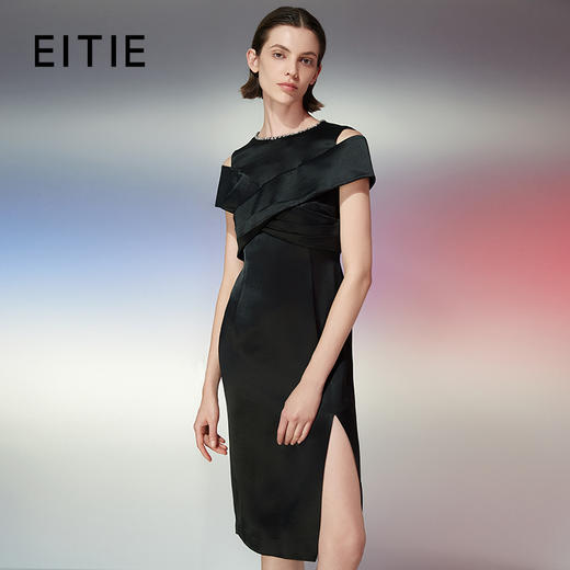 EITIE爱特爱夏季新款设计感小众法式连衣裙气质修身礼服7777418 商品图0