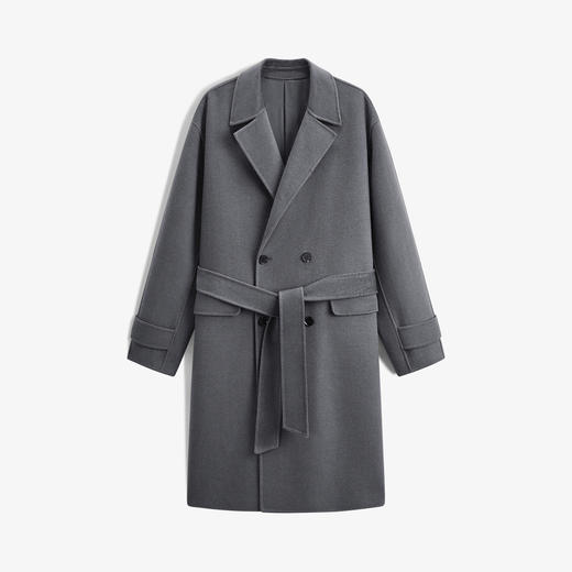 GXG男装 中灰双排扣长款大衣 简约时尚大衣外套  冬季热卖GEX12627794 商品图4