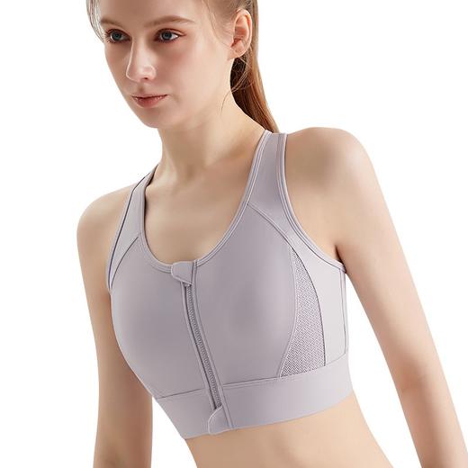 【严选】新款运动内衣拉链防震高强度跑步透气网纱拼接瑜伽背心 WM WX-332H 商品图5