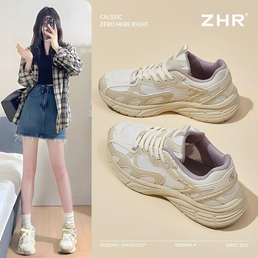 ZHR则则厚底增高休闲鞋女春季新款舒适透气超轻百搭运动鞋老爹鞋 商品图0