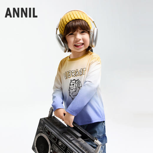 男童圆领SORONA长袖T恤春季新款安奈儿童装实体店同款XB511556 商品图2