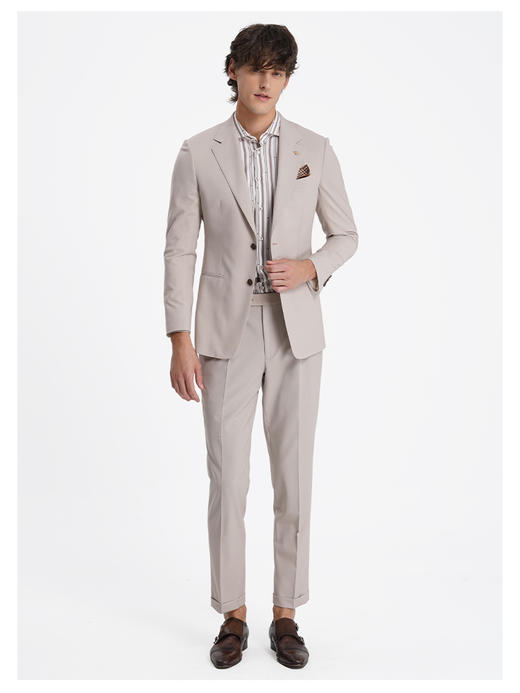 callisto松弛系列老钱风糯米白绵羊毛混纺西服 商品图2