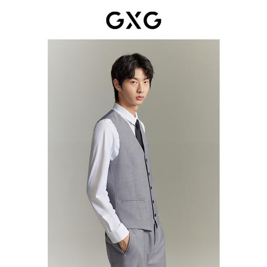 GXG男装  麻灰条通勤套西西装马甲 夏季热卖西服马甲GE1E101027G 商品图3