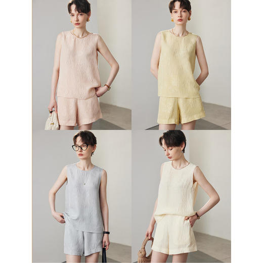 真丝背心女2025春夏新款新中式定织面料19姆米冠乐绉打底内搭上衣 商品图1