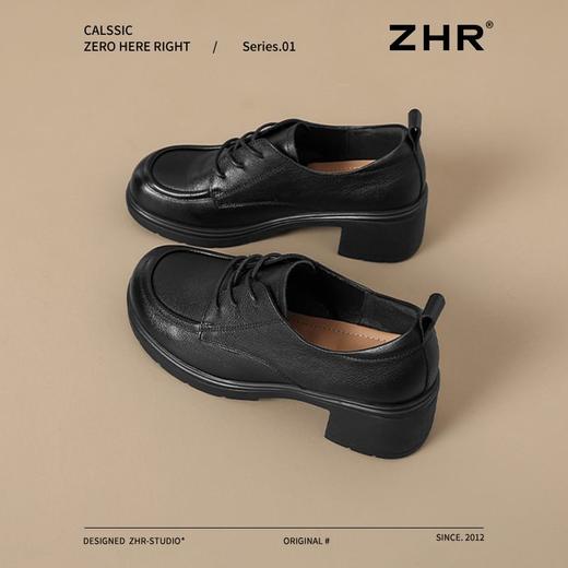 ZHR则则头层牛皮厚底乐福鞋女2024新款真皮英伦风小皮鞋舒适女鞋 商品图9