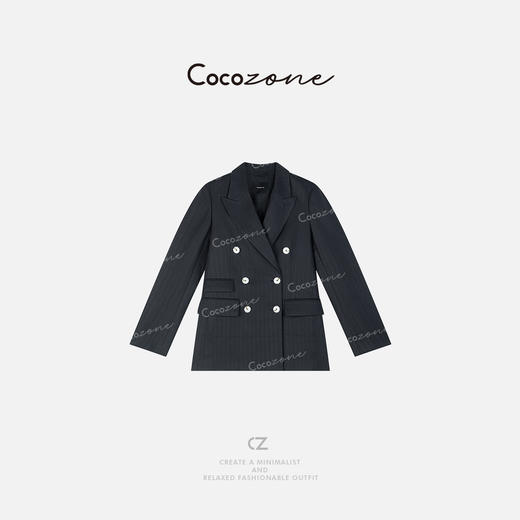 COCO ZONE 简约设计感双排扣百搭女士西服ACD1A0195 商品图0