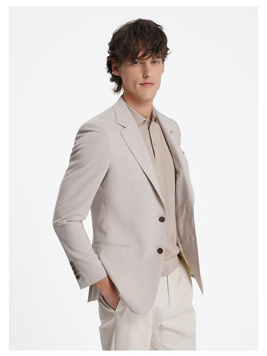 callisto松弛系列老钱风糯米白绵羊毛混纺西服 商品图4