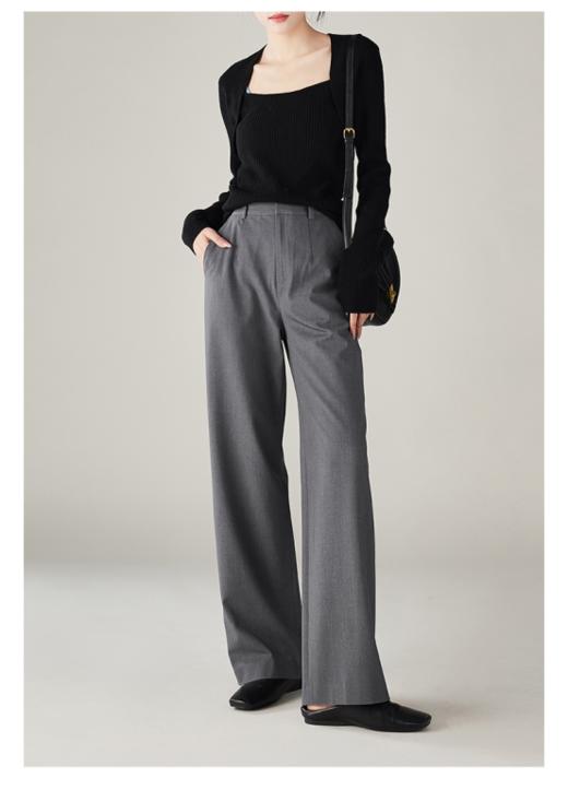 🌻显瘦又时髦❗️Chic爆了❗️【Avann高腰直筒窄版阔腿休闲西裤9658】💕万能修腿神裤❗️版型巨赞🌈 ❗️胯宽腿粗它巨能遮！🌟巨能遮！！ ❗垂顺度绝了❗  商品图4