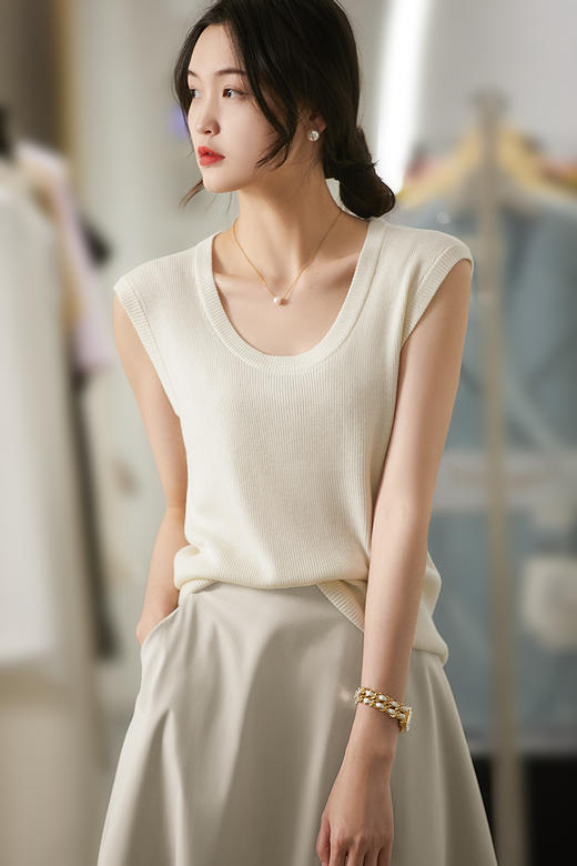 【复古包肩精仿羊毛针织衫】 可盐可甜可sexy 修身显瘦高舒适度~ 商品图3