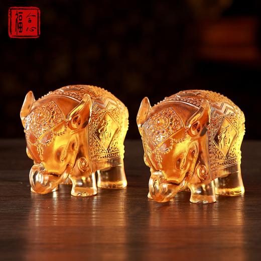 【易德老师推荐】古法琉璃福象一对 商品图0