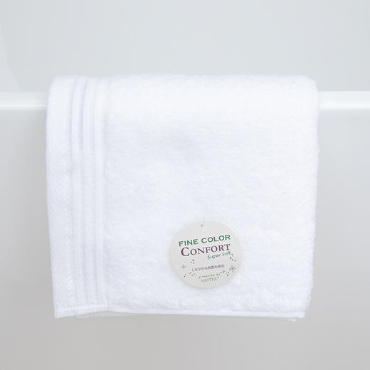 那须藤唯美素色无捻03-白色面巾 商品图0