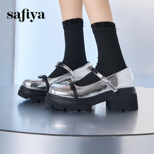 预售10天发|甜酷厚底蝴蝶结亮面一字带玛丽珍小皮鞋SFD1111020 商品图1