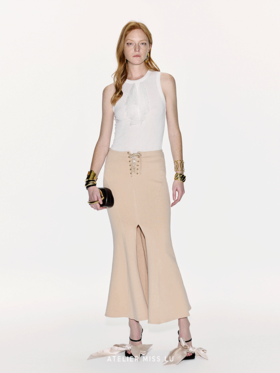 【涅柔斯】交叉绑带设计前开衩鱼尾长裙