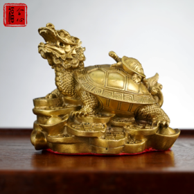 【黄老师推荐】黄铜八卦母子龙龟
