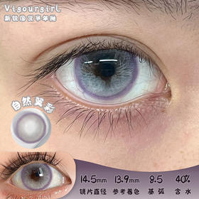 Vigour girl 自然翼彩 半年抛 两片 14.5mm 参考着色13.9mm 基弧8.5 含水40% 新锐国货