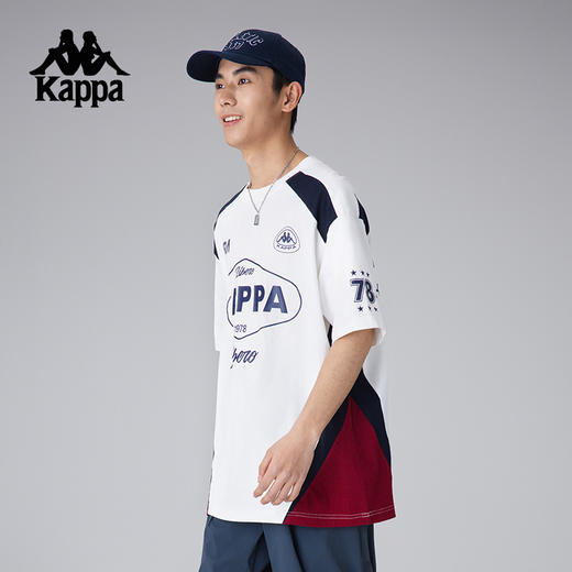 Kappa卡帕背靠背情侣运动短袖男新款美式复古T恤宽松休闲纯棉上衣女款 商品图3