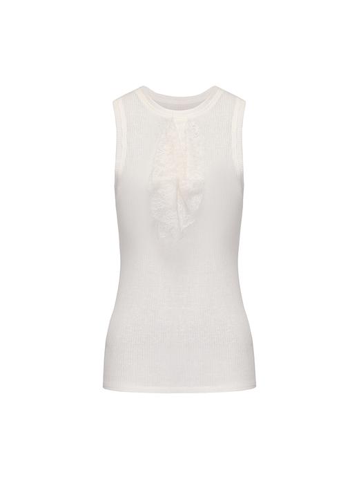 【芬兰漫雪】蕾丝飘逸装饰轻薄针织背心 商品图4