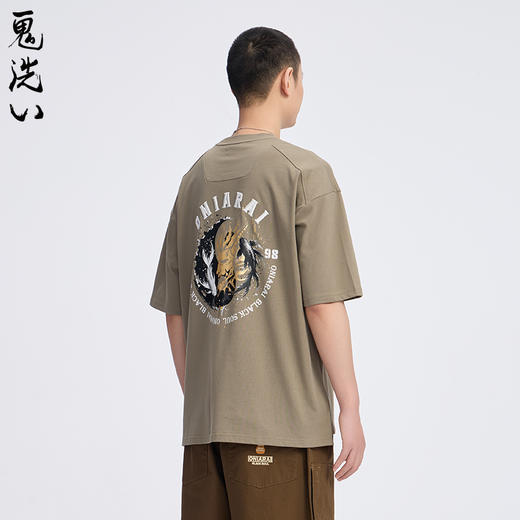 ONIARAI/鬼洗25春夏新品墨绘太极鱼零感速干宽松短T男款 B840267 商品图2