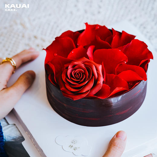 烤爱·生日蛋糕系列·挚爱一生·玫瑰花 高级草莓口味生日蛋糕·芝士蛋糕胚下午茶蛋糕送礼【深圳同城配送】 商品图2