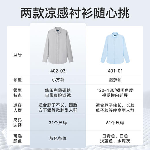 十如仕小方领提花凉感长袖衬衫新疆长绒棉衬衫春夏百搭商务衬衫-402-03/04 商品图8
