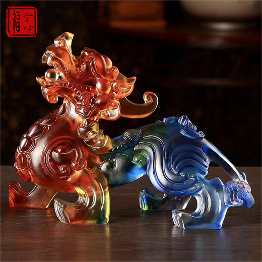 【易德老师推荐】古法琉璃雌雄貔貅一对（大） 商品图2