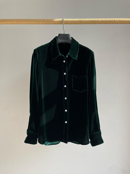 213-2 渠道货 TF老钱风 意大利进口 真丝天鹅绒 衬衫/阔腿长裤 恣意潇洒 商品图11