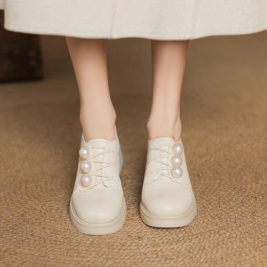 【预售5天】超轻超软舒适洋气乐福鞋厚底百搭圆头深口粗跟小皮鞋ZYY&A1140 商品图1