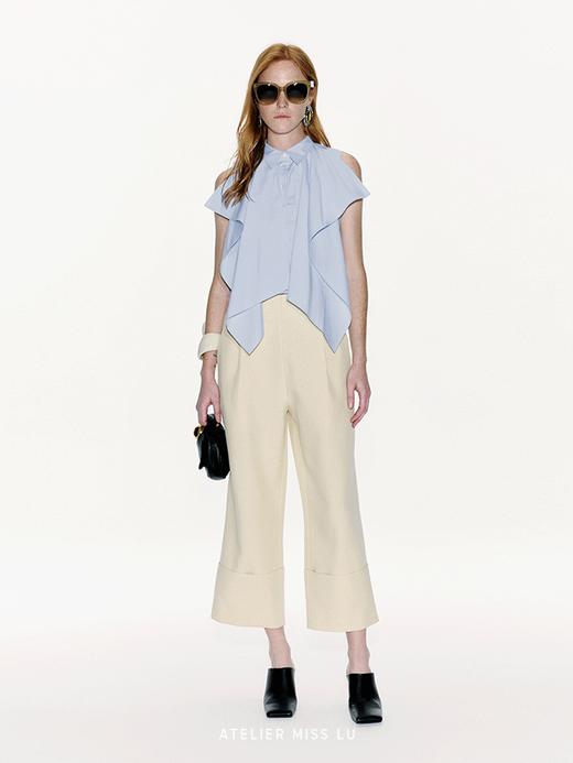 【飞马晴空】立体裁片拼接设计无袖衬衫上衣 商品图1