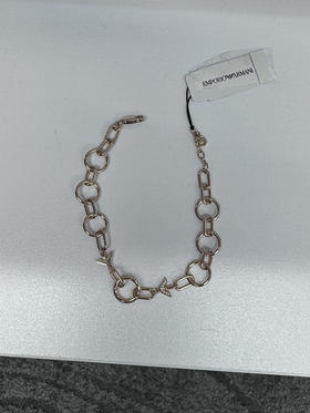 EMPORIO ARMANI/EA 女士玫瑰金LOGO标志手链