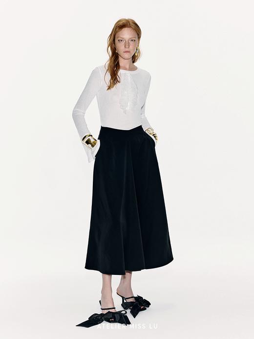 【梦中芭蕾】蕾丝飘逸装饰轻薄针织长袖上衣 商品图2