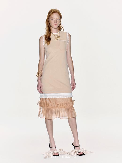 【黄昏漫步】蕾丝拼接直身背心连衣裙 商品图3