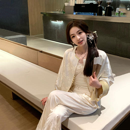 金蘑菇菇 裤王回归 新中式版/暗纹提花西裤版阔腿裤 商品图5